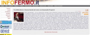 infofermo online 18 gennaio 2010 il romanzo Apologia del Piano B dello scrittore Emanuele Properzi